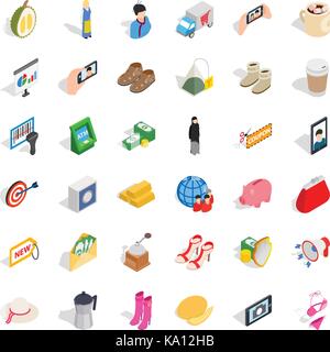 Bikini icons set, isometric style Stock Vector