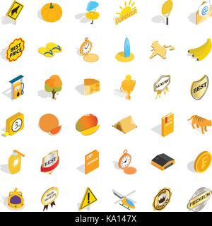 Rocket icons set, isometric style Stock Vector