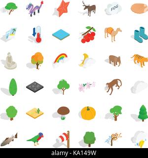 Reservation icons set, isometric style Stock Vector
