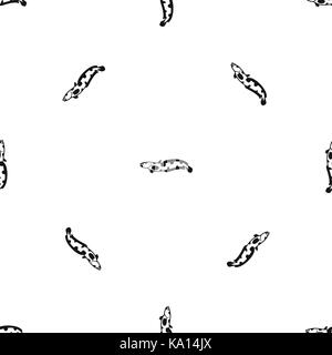 Anarhichas fish pattern seamless black Stock Vector