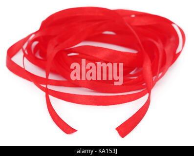 Red ribbon isolate over white background Stock Photo