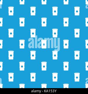 Trash can pattern seamless blue Stock Vector