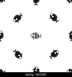 Surgeon fish pattern seamless black Stock Vector