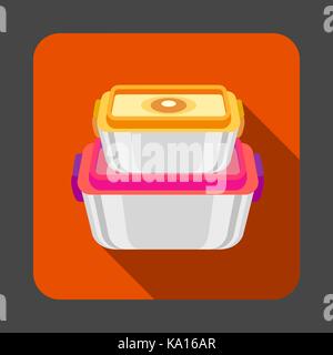 Food plastic box concept background, cartoon style Stock Vector