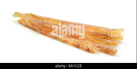 Dried salted fish sticks isolated on white Stock Photo