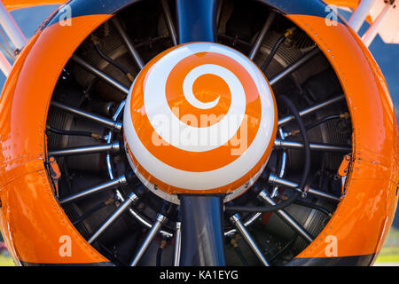 Close-up of a plane propeller, Sion Airshow, Sion, Valais, Switzerland Stock Photo