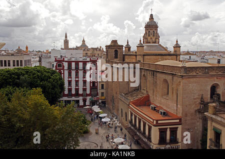 Church of the Annunciatio, Sevilla - View from Metropol Parasol Stock Photo