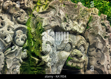 The famous gate of Goa Gajah Temple in Indonesia Bali Stock Photo