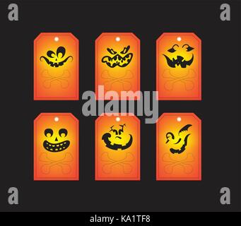 Chalkboard halloween gift tags Stock Vector