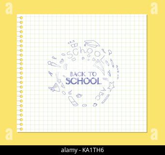 banner back to school paper Stock Vector