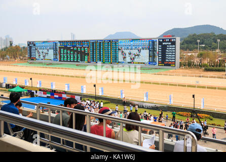 Seoul, Korea - Sep 11 2016: Hores racing stadium named Let's run park in Seoul, Korea Stock Photo