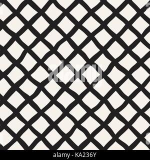 Seamless pattern with hand drawn waves. Abstract background with wavy brush strokes. Black and white freehand lines texture. Stock Vector