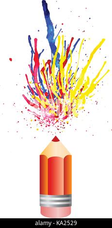 multicolored watercolor splashes from pensil. Vector illustration EPS10 Stock Vector