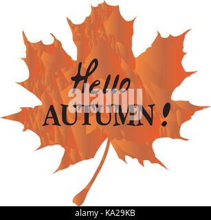 Image of outline maple leaf . Vector illustration isolated on white ...
