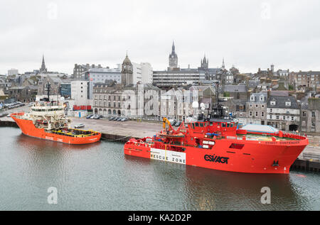 Aberdeen cityscape and Aberdeen Harbour, Scotland, UK Stock Photo
