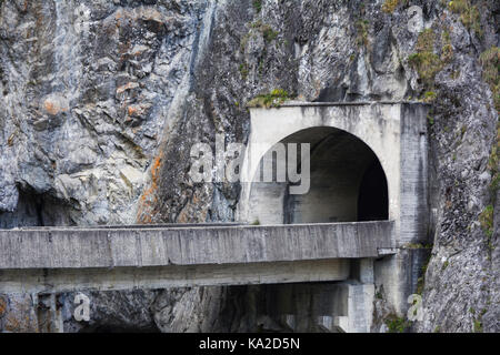 Tunnel at the lake Vidraru and dam, in Arges country, Romania. Stock Photo
