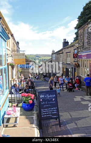 View looking down Main Street, Haworth Stock Photo