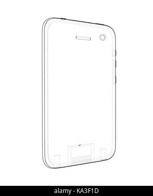 Sketch of mobile phone. Vector Stock Vector