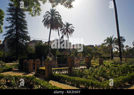 Sunny day in Park in front of the Archaeological Museum of Seville (Seville, Spain) Stock Photo