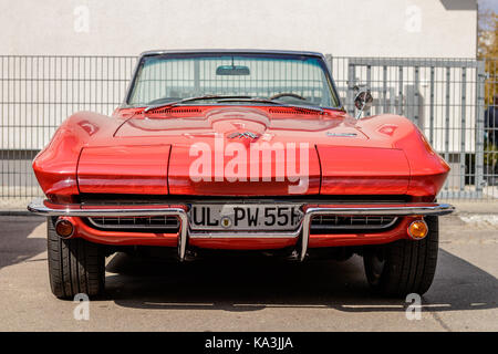 Laupheim, Germany - September 24, 2017: Chevrolet Corvette oldtimer car at the US Car Meeting event on September 24, 2017 in Laupheim, Germany. Stock Photo