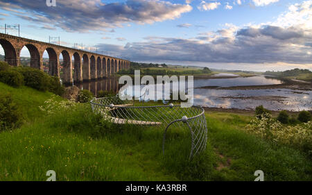 The Royal Border Bridge, Berwick upon Tweed, England's most northerly town Stock Photo