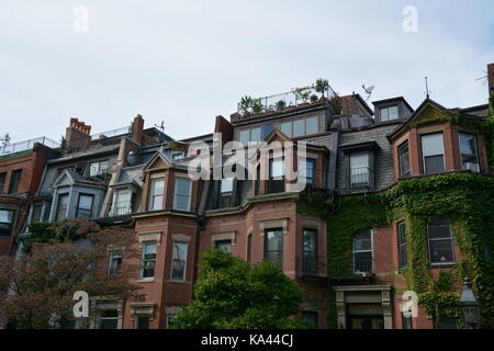 Row Houses in Boston's Back Bay Stock Photo