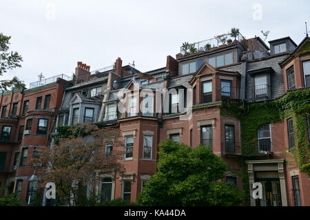 Row Houses in Boston's Back Bay Stock Photo