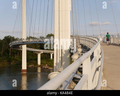 Bob Kerrey Pedestrian Bridge. Omaha, Nebraska. Stock Photo