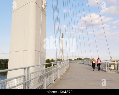 Bob Kerrey Pedestrian Bridge. Omaha, Nebraska. Stock Photo