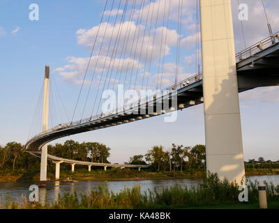 Bob Kerrey Pedestrian Bridge. Omaha, Nebraska. Stock Photo