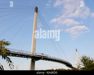 Bob Kerrey Pedestrian Bridge. Omaha, Nebraska. Stock Photo