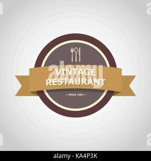Restaurant vintage badge style, stock vector Stock Vector