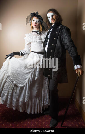 Labyrinth Masquerade costume ball at the Millenium Biltmore Hotel, downtown Los Angeles, California, USA Stock Photo