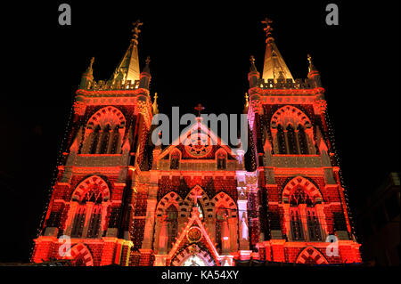 Illuminated Mount Mary church, christmas festival, bandra, mumbai, maharashtra, India, Asia Stock Photo