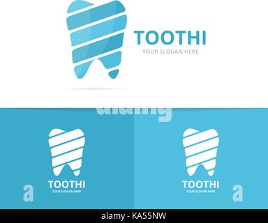 Vector of tooth logo combination. Dental and oral symbol or icon. Unique clinic and medical logotype design template. Stock Vector