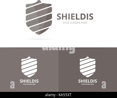 Vector of shield logo combination. Security and protect symbol or icon. Unique law and guard logotype design template. Stock Vector