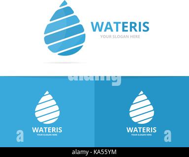 Vector of water drop logo combination. Oil and droplet symbol or icon. Unique aqua and liquid logotype design template. Stock Vector