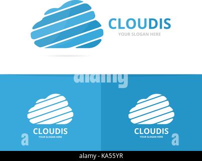 Vector of cloud logo combination. Loading and download symbol or icon. Unique upload and network logotype design template. Stock Vector
