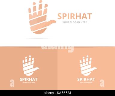 Vector of hand logo combination. Arm symbol or icon. Unique support logotype design template. Stock Vector