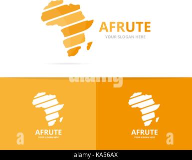 Vector africa logo combination. Safari symbol or icon. Unique continent logotype design template. Stock Vector