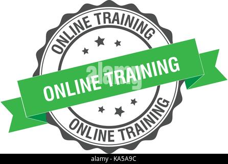 Online training stamp illustration Stock Vector