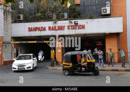 sanpada railway station, Navi Mumbai, maharashtra, India, Asia Stock Photo