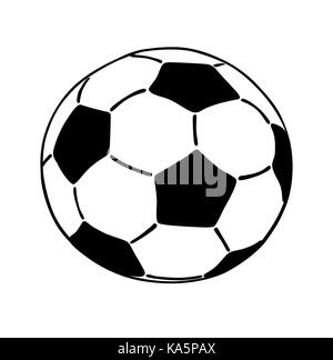 Soccer ball icon isolated on white background. Flat vector illustration in black. cartoon stile Stock Vector