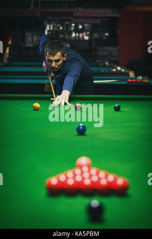 Ball and Snooker Player Stock Photo