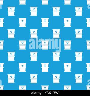 Trash can pattern seamless blue Stock Vector