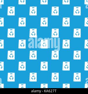 Package recycling pattern seamless blue Stock Vector