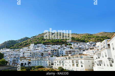 Beautiful view of little village with whitewashed house in Mijas, Spain Stock Photo