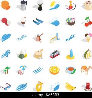 Camel icons set, isometric style Stock Vector