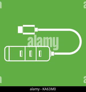 USB adapter connectors icon green Stock Vector