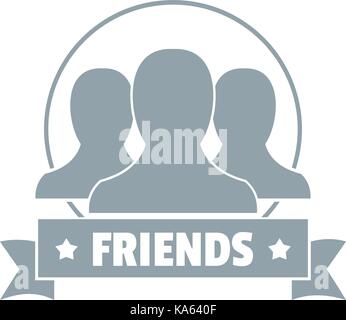 Friends logo, simple gray style Stock Vector
